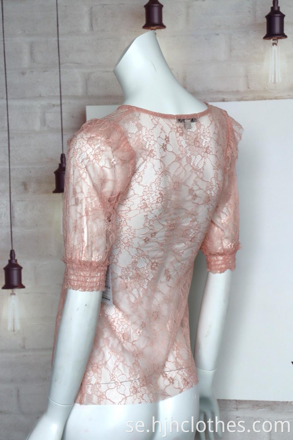 Lace Short Sleeved Sexy Top For Ladies